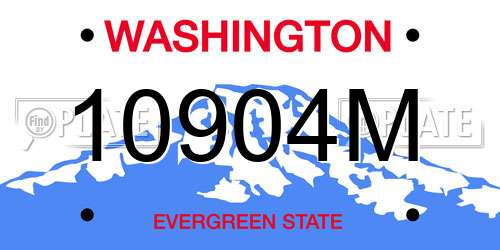10904M Washington License Plate