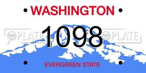 1098 Washington License Plate