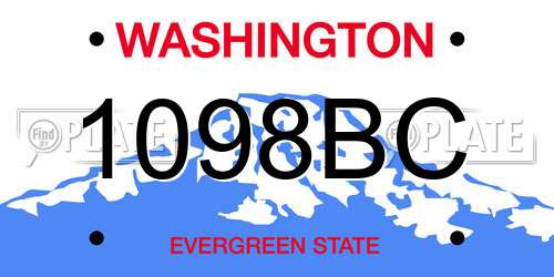 1098BC Washington License Plate