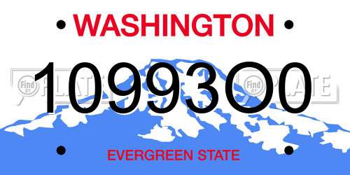 10993O0 Washington License Plate