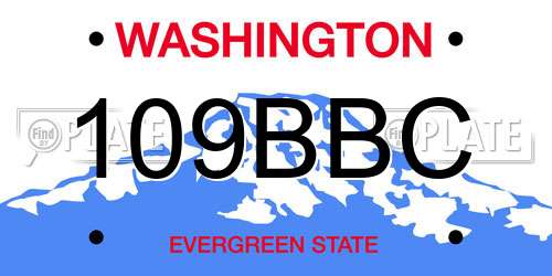 109BBC Washington License Plate