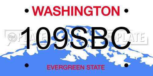 109SBC Washington License Plate