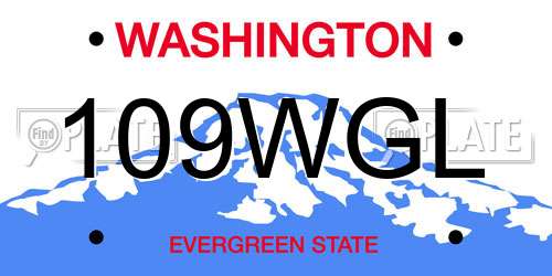 109WGL Washington License Plate
