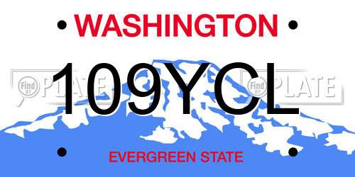 109YCL Washington License Plate