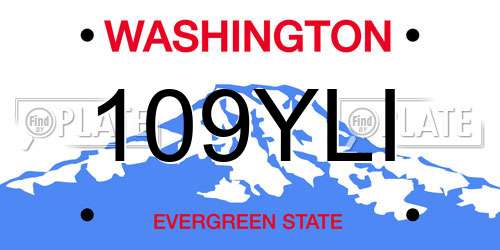 109YLI Washington License Plate