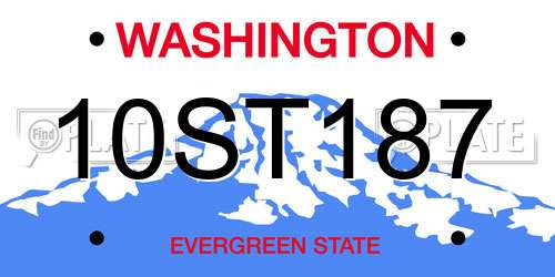 10ST187 Washington License Plate