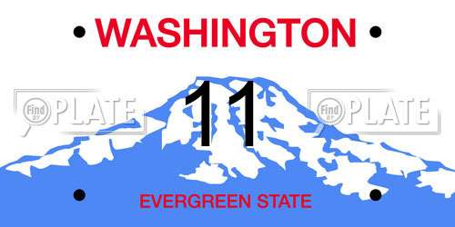11 Washington License Plate