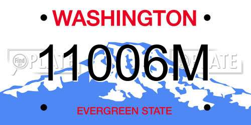 11006M Washington License Plate
