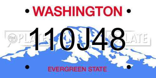 110J48 Washington License Plate