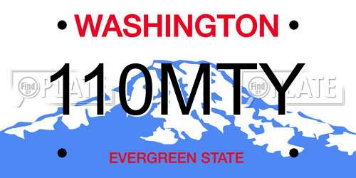 110MTY Washington License Plate