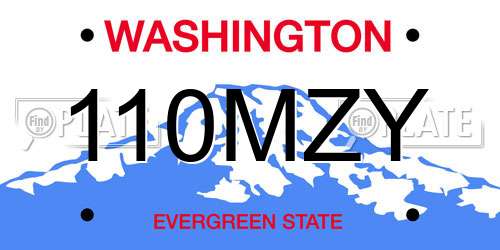 110MZY Washington License Plate
