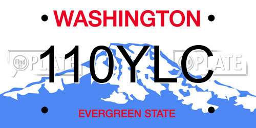 110YLC Washington License Plate