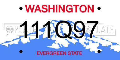 111Q97 Washington License Plate