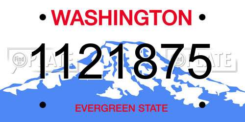 1121875 Washington License Plate