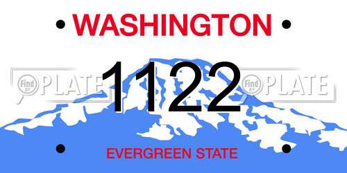 1122 Washington License Plate