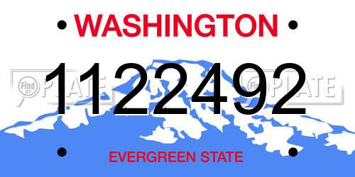 1122492 Washington License Plate