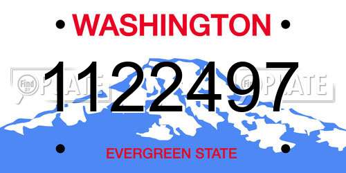 1122497 Washington License Plate