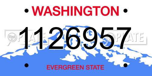 1126957 Washington License Plate