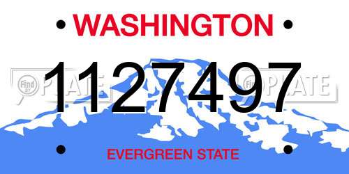 1127497 Washington License Plate