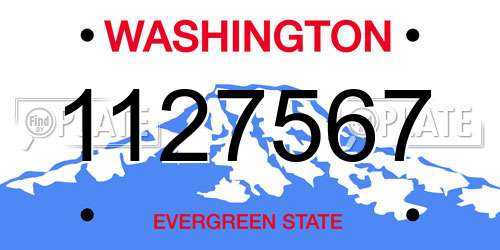 1127567 Washington License Plate