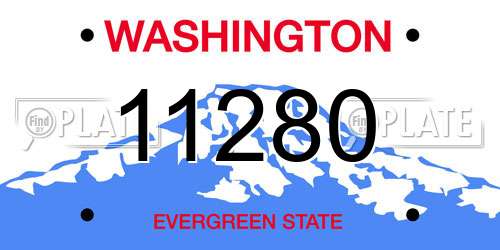11280 Washington License Plate