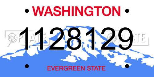 1128129 Washington License Plate
