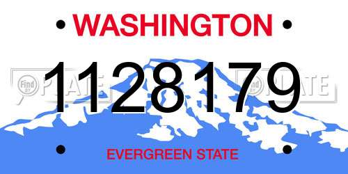 1128179 Washington License Plate