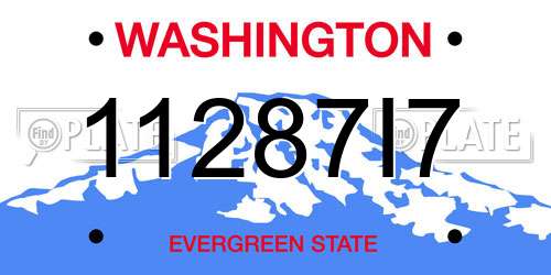 11287I7 Washington License Plate