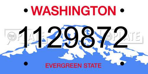 1129872 Washington License Plate