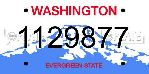 1129877 Washington License Plate