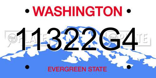11322G4 Washington License Plate