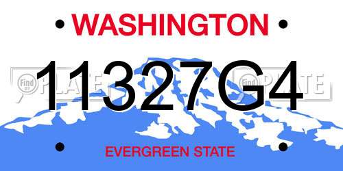 11327G4 Washington License Plate
