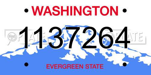1137264 Washington License Plate