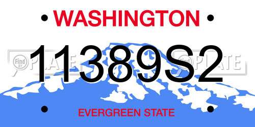 11389S2 Washington License Plate
