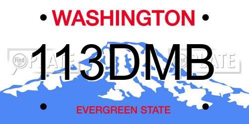 113DMB Washington License Plate