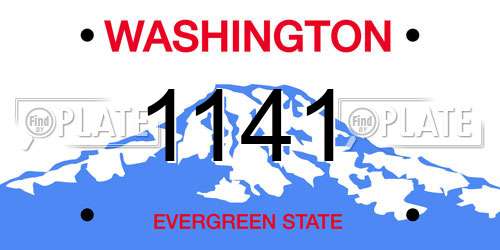 1141 Washington License Plate