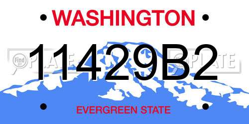 11429B2 Washington License Plate