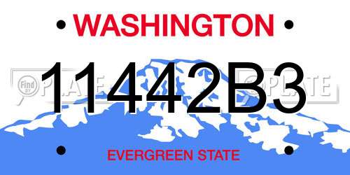 11442B3 Washington License Plate