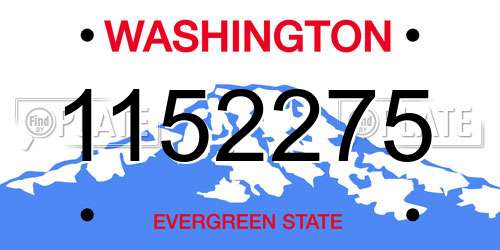 1152275 Washington License Plate