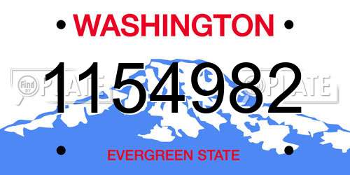 1154982 Washington License Plate