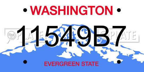 11549B7 Washington License Plate