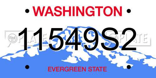 11549S2 Washington License Plate