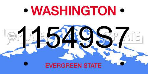 11549S7 Washington License Plate