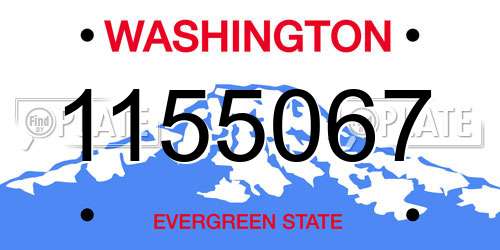 1155067 Washington License Plate