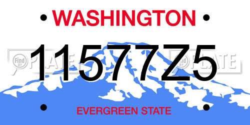 11577Z5 Washington License Plate