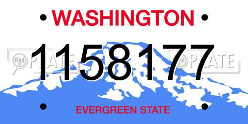 1158177 Washington License Plate