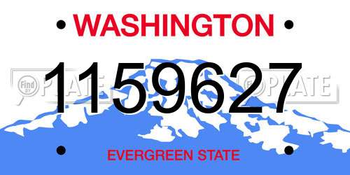 1159627 Washington License Plate
