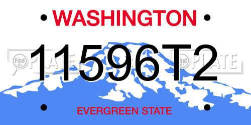 11596T2 Washington License Plate