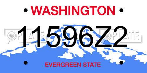 11596Z2 Washington License Plate