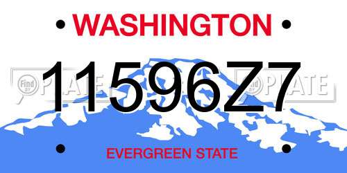 11596Z7 Washington License Plate